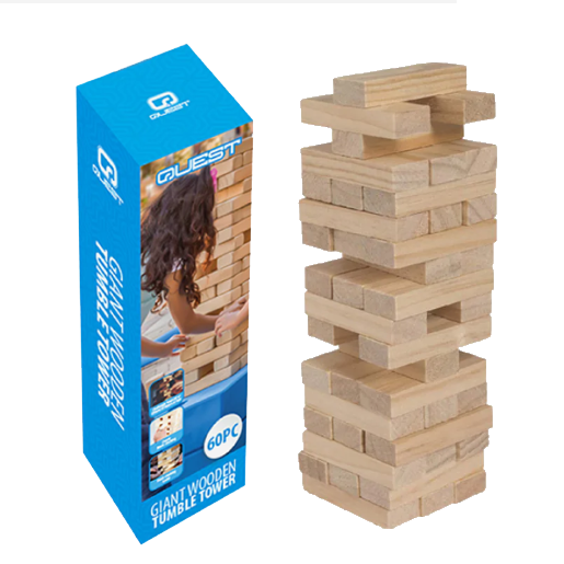 Quest Giant Wooden Tumble Tower 60Pc